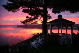 summer sunset in the Lakes Region