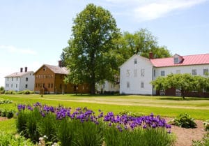 Summer at Historic Canterbury Shaker Village and flower gardens