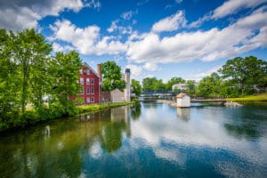 Summer on the Historic Lakewalk along Winnipesaukee River in Laconia