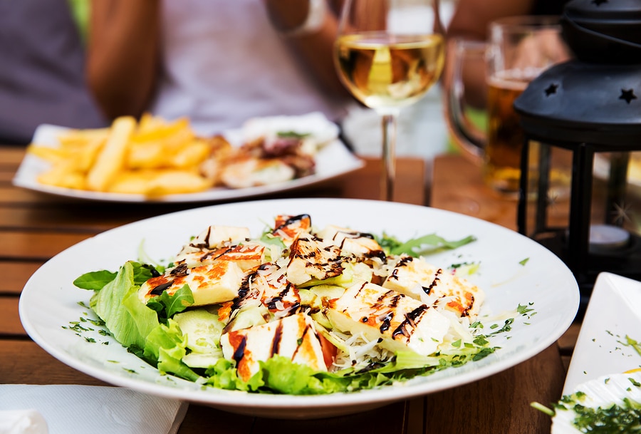 Close-up salad at a Laconia Restaurant