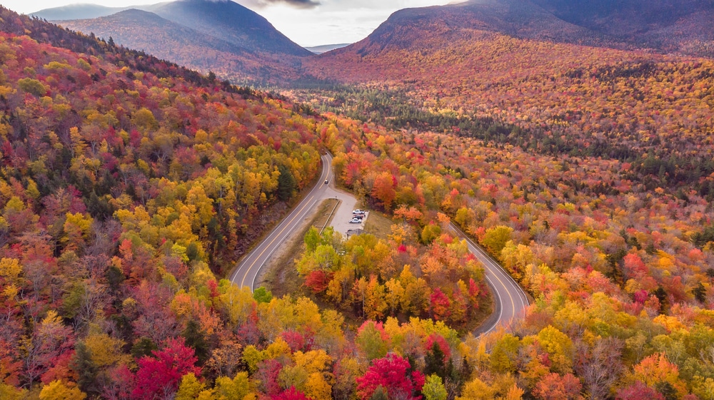 Enjoy a scenic drive in New Hampshire along the famous Kancamagus Scenic Byway