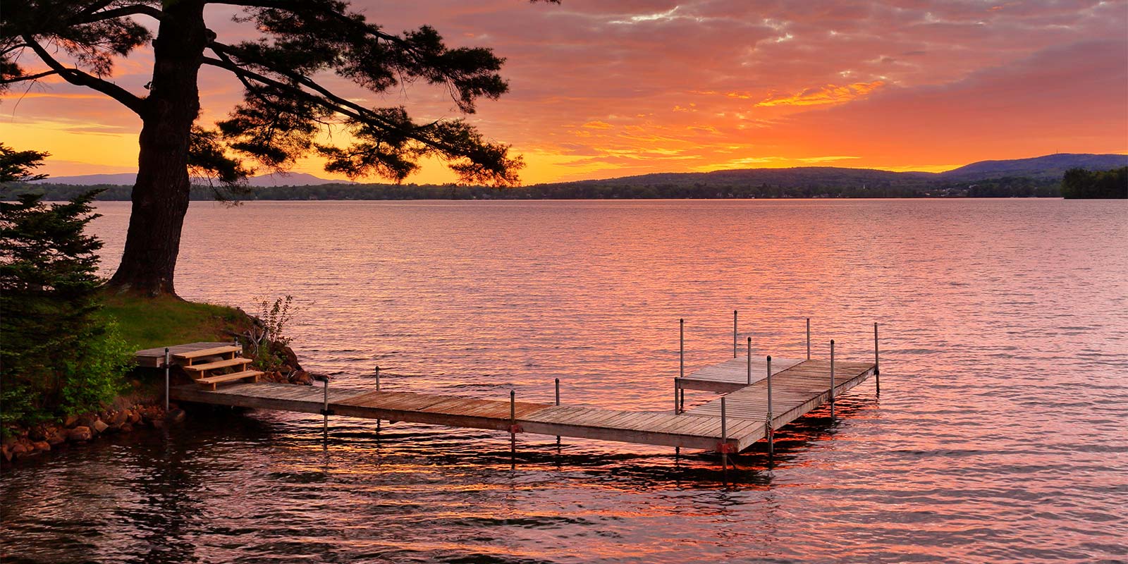 Enjoy beautiful sunsets and all the things to do in the Lakes Region of New Hampshire This fall