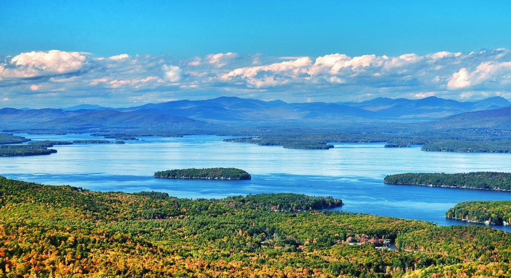 Gorgeous view of the Lakes Region of New hampshire when you do things like hike at Gunstock Mountain Resort in the summer